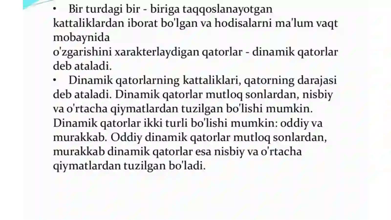 dinamik qator 4