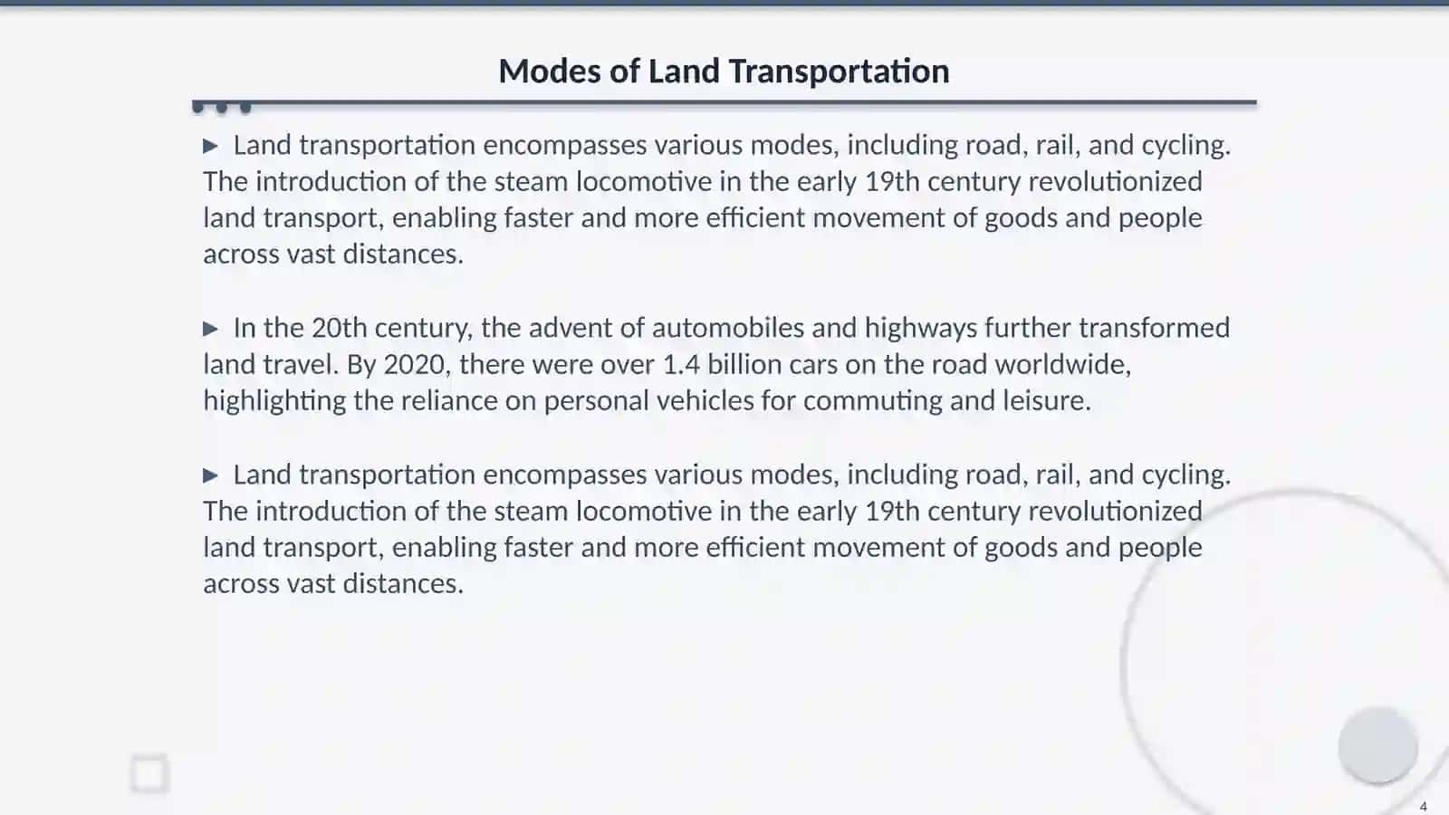 Travel and transport 4