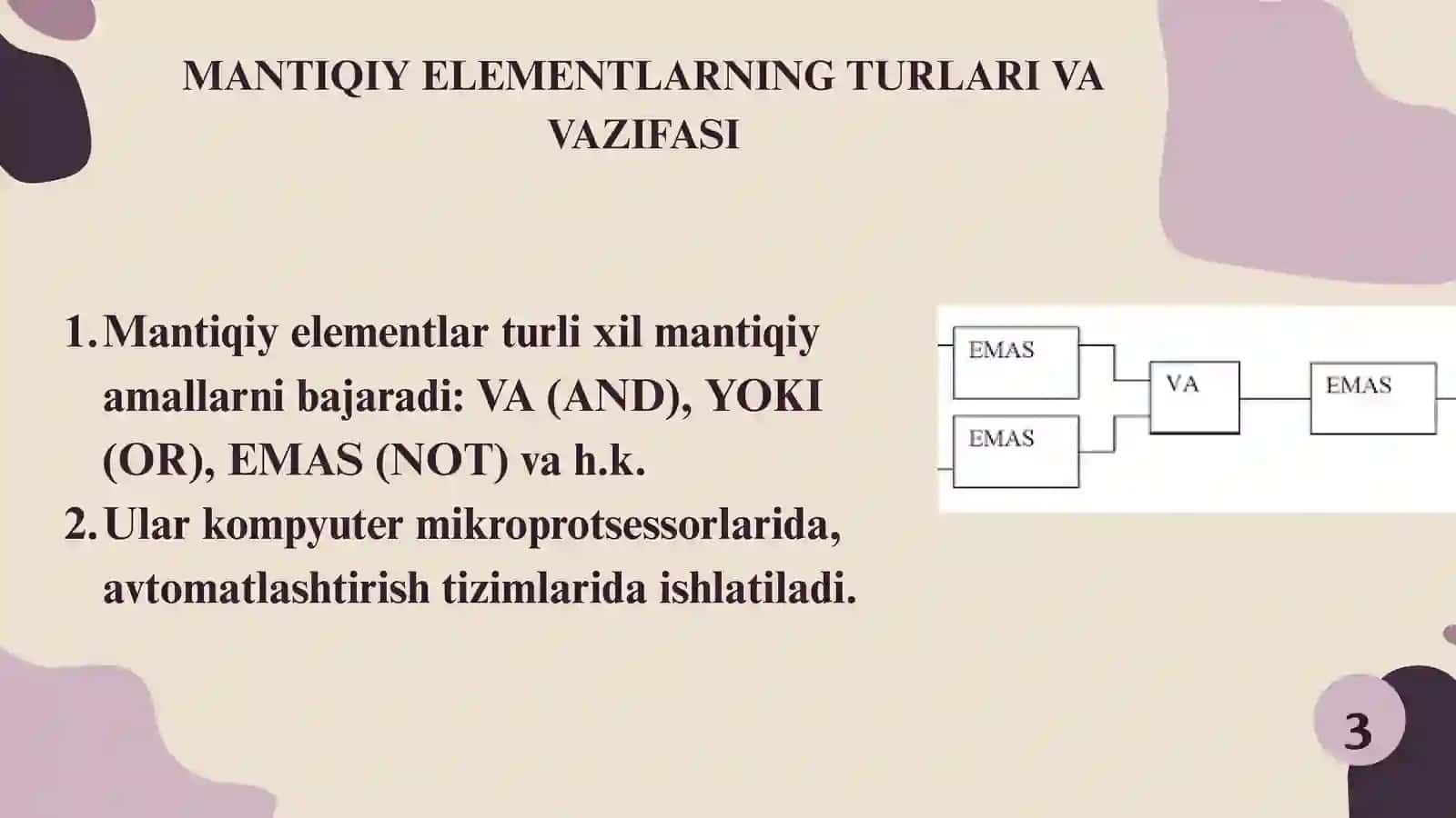 MANTIQIY ELEMENTLAR. VANTIL 4