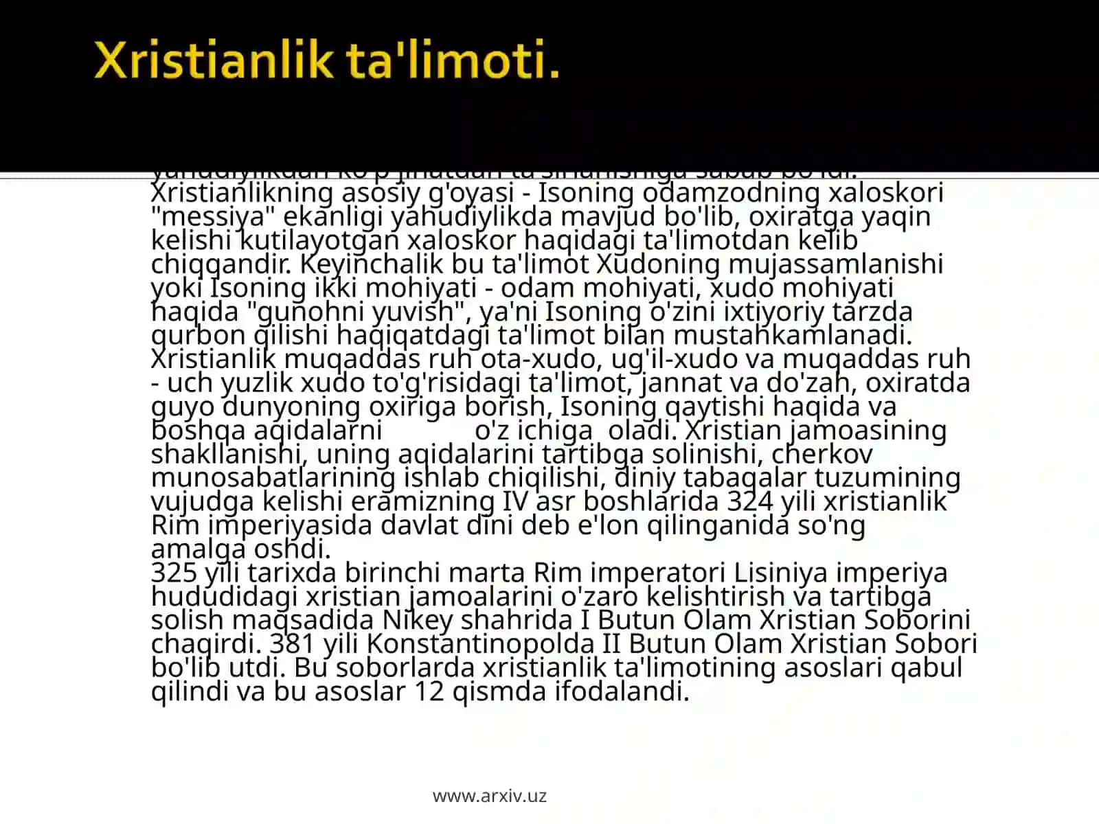 Xristianlikning paydo bo’lishi 4