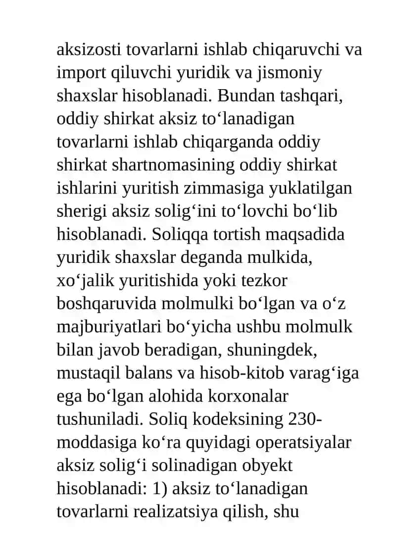 Aksiz Solig‘i 4