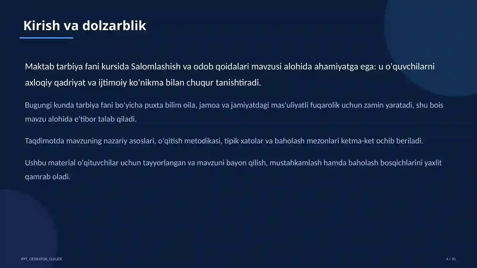 Salomlashish va odob qoidalari (1-sinf) 4