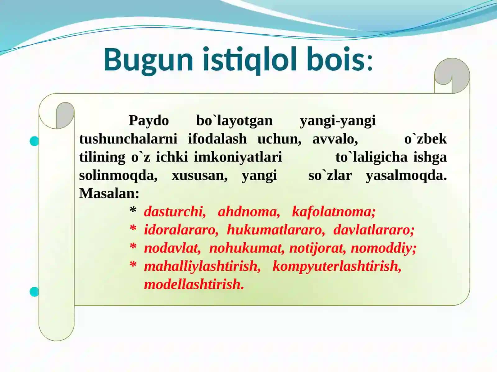 O`zbek Tilining Bugungi Taraqqiyoti 4
