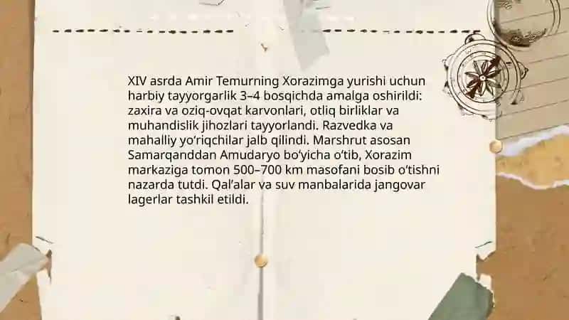 Amir Temurning Xorazimga yurishi 4