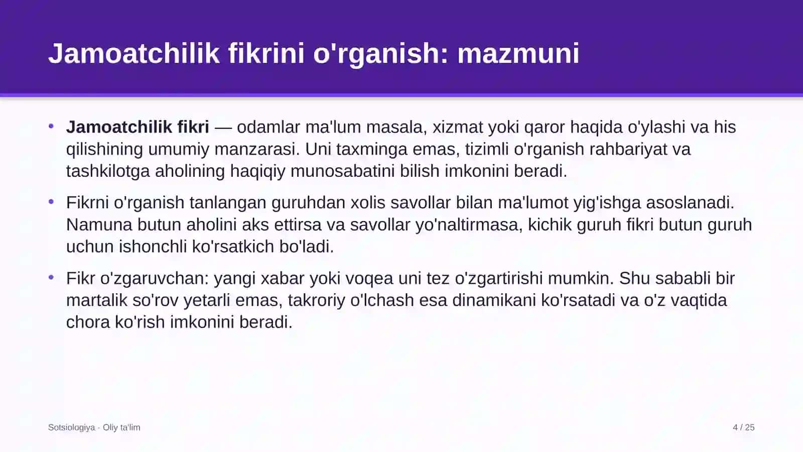 Ko'p tarmoqli shifoxonalarda jamoatchilik fikrini o'rganish 4