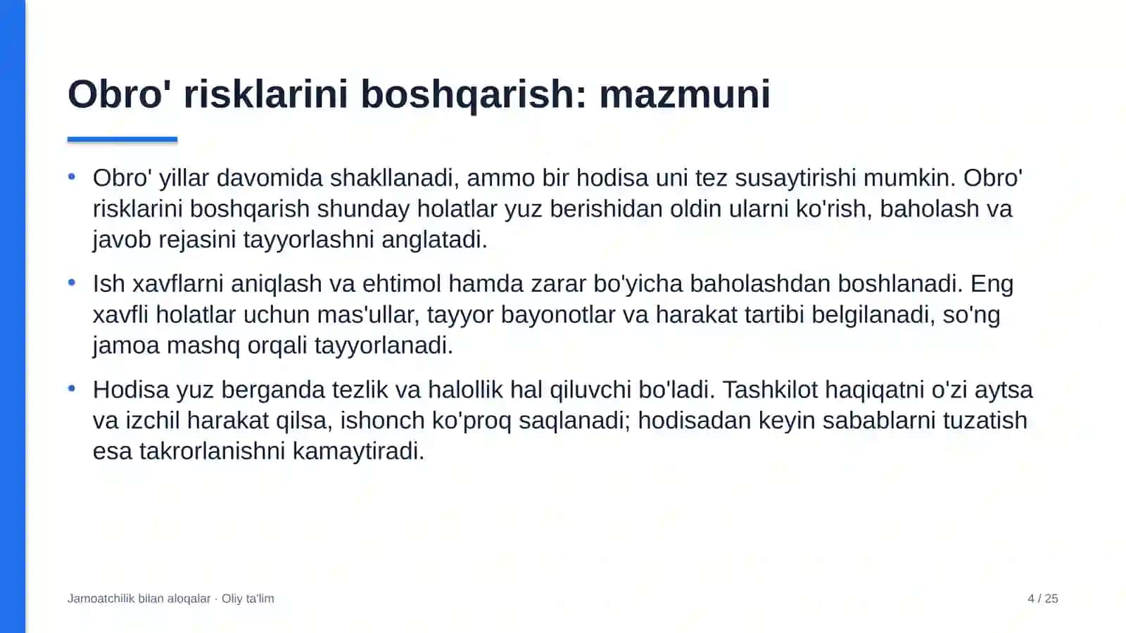 Advokatlik tuzilmalarida obro' risklarini boshqarish 4