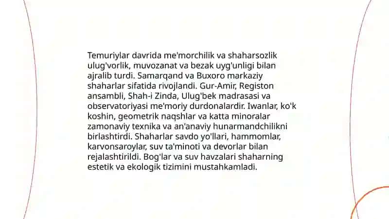 Amir Temur va Temuriylar davri madaniyati 4