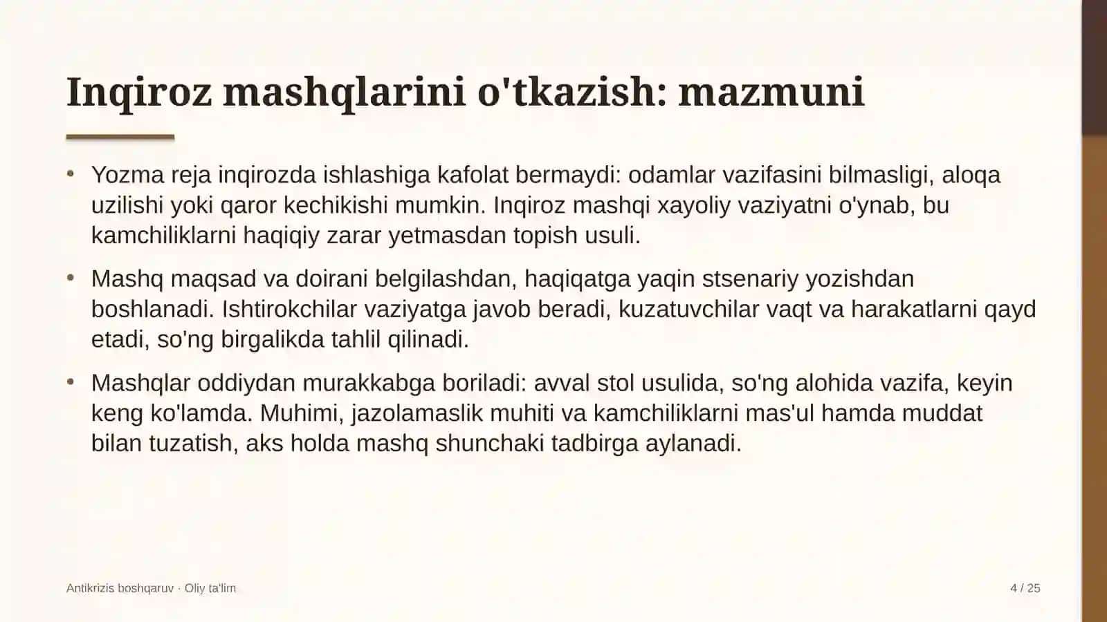 axborot agentliklarida inqiroz mashqlarini o'tkazish 8997 4