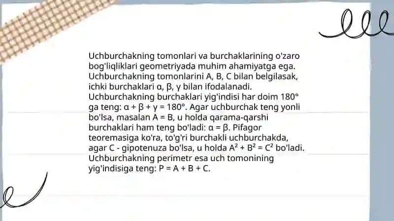 Uchburchak yasash usullari 4