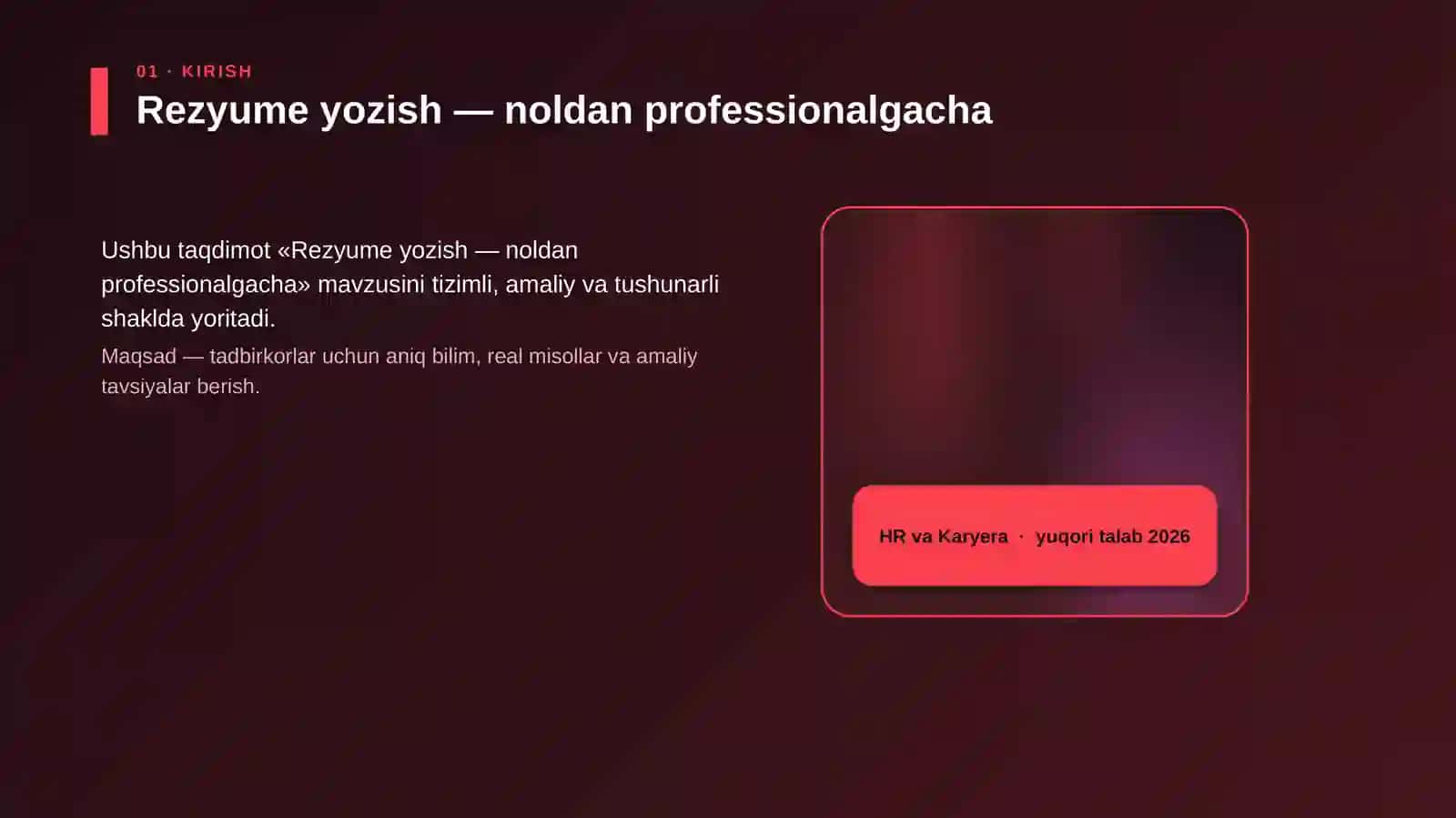 Rezyume yozish — noldan professionalgacha 4