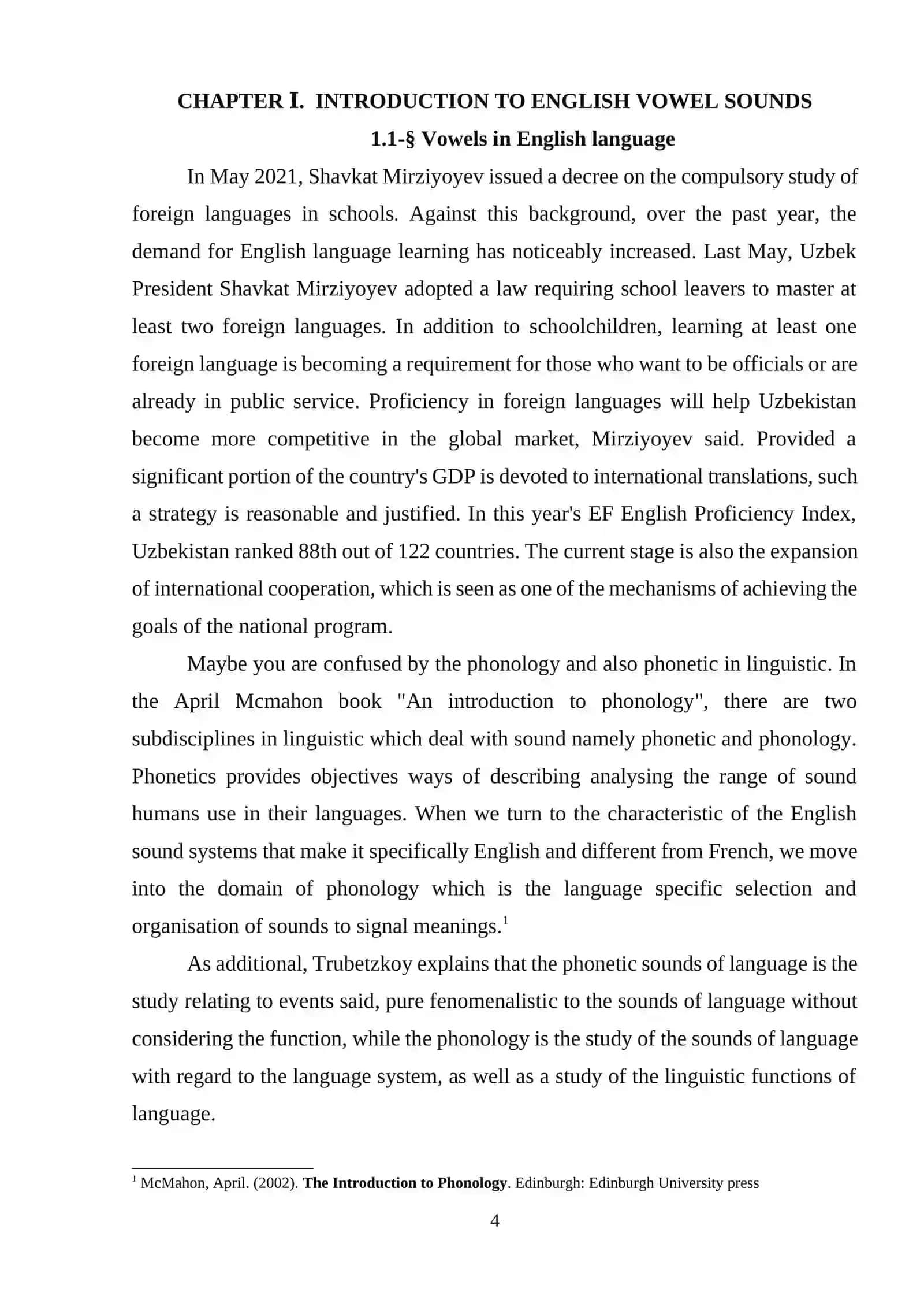 VOWELS IN THE LANGUAGE BEING STUDIED 4