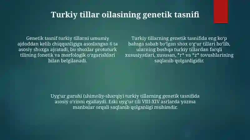Turkiy tillar tasnifi 4