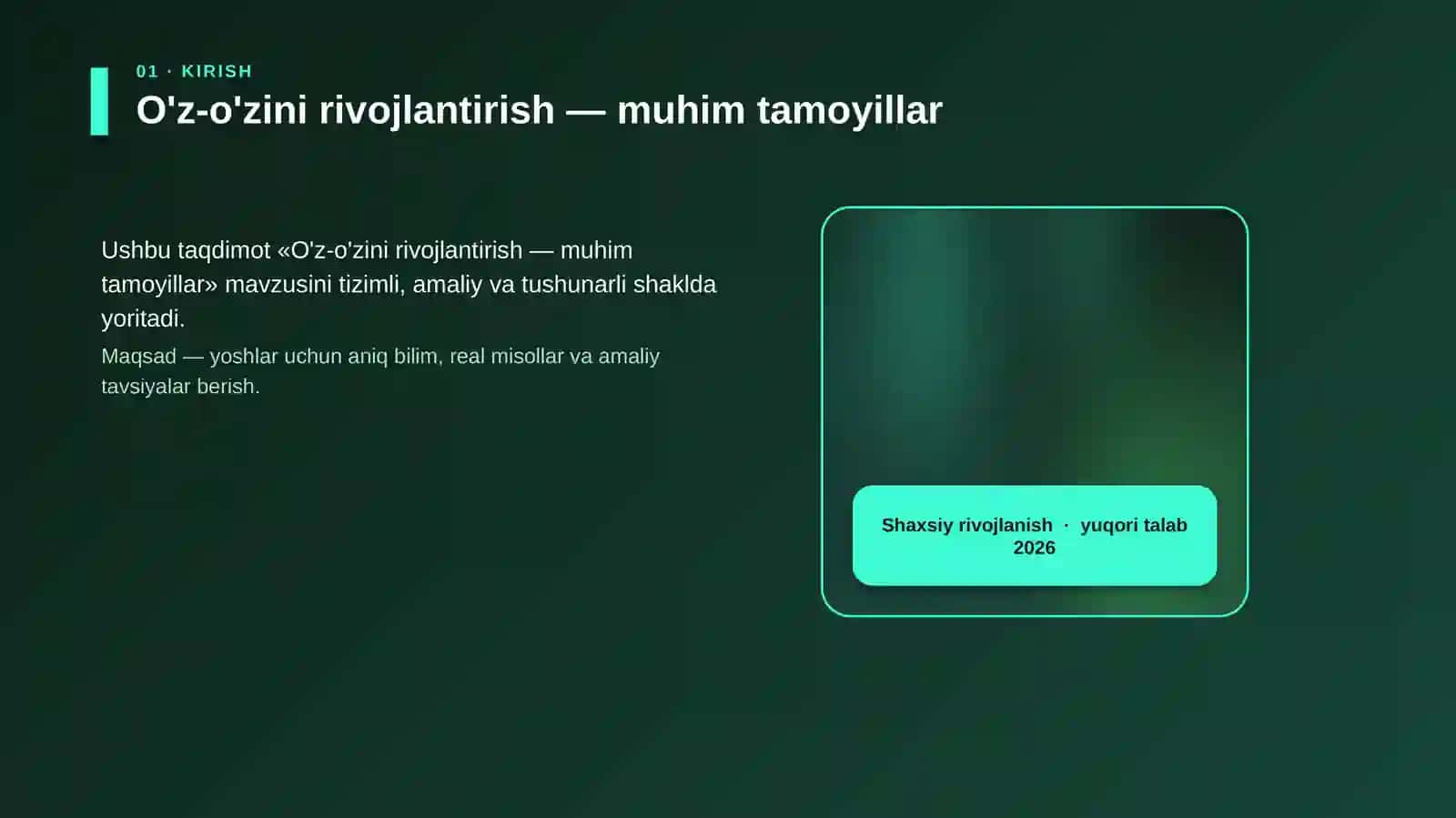 Shaxsiy rivojlanish 4