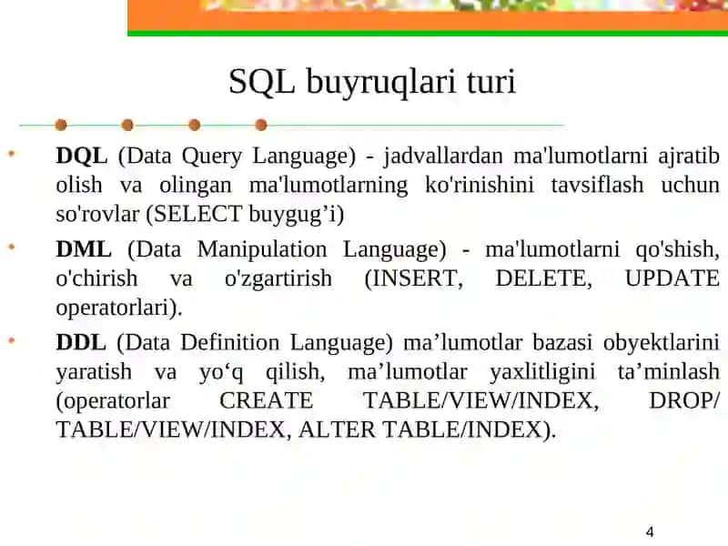 SQL tili 4