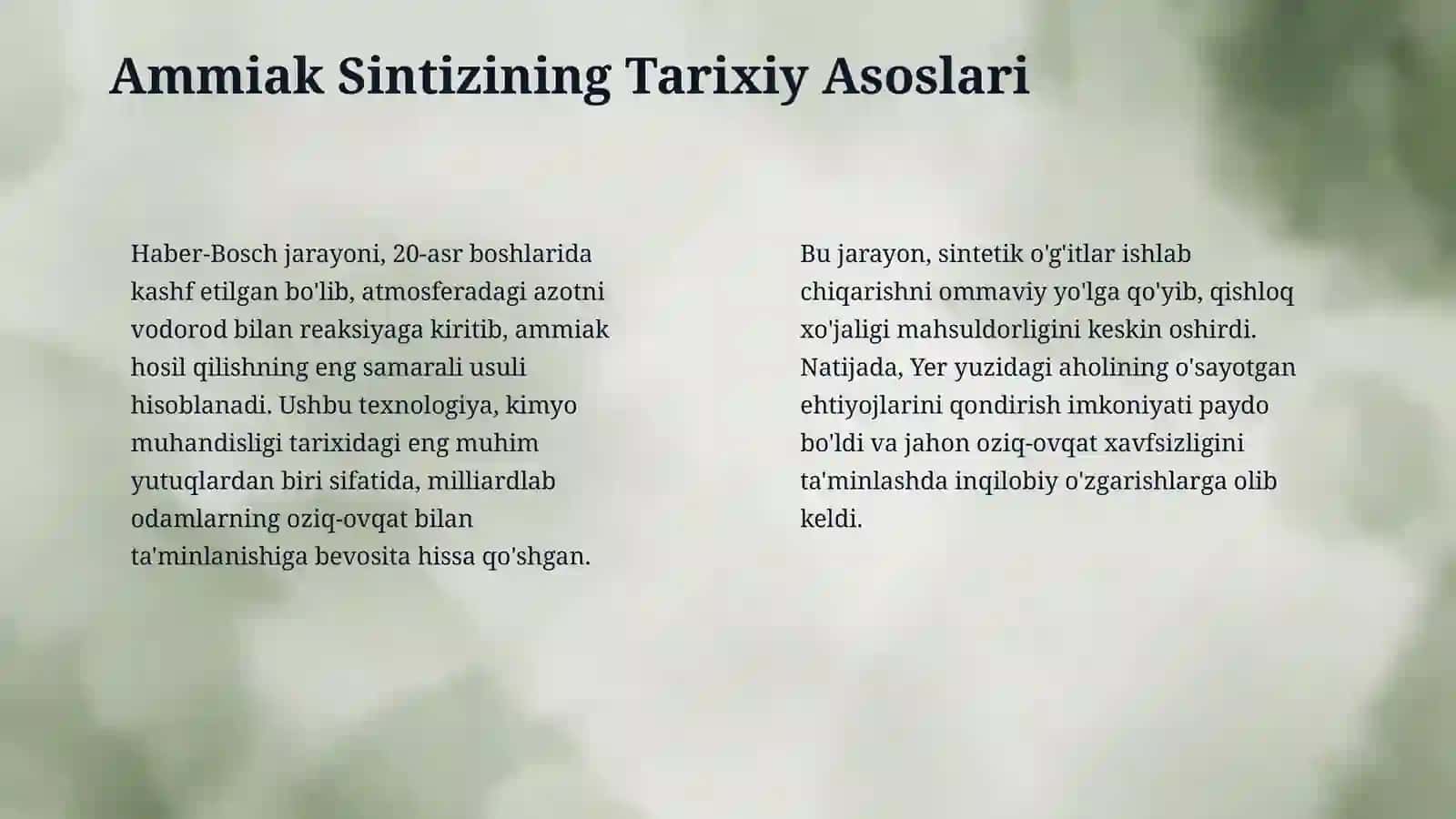 Ammiak ishlab chiqarish 4