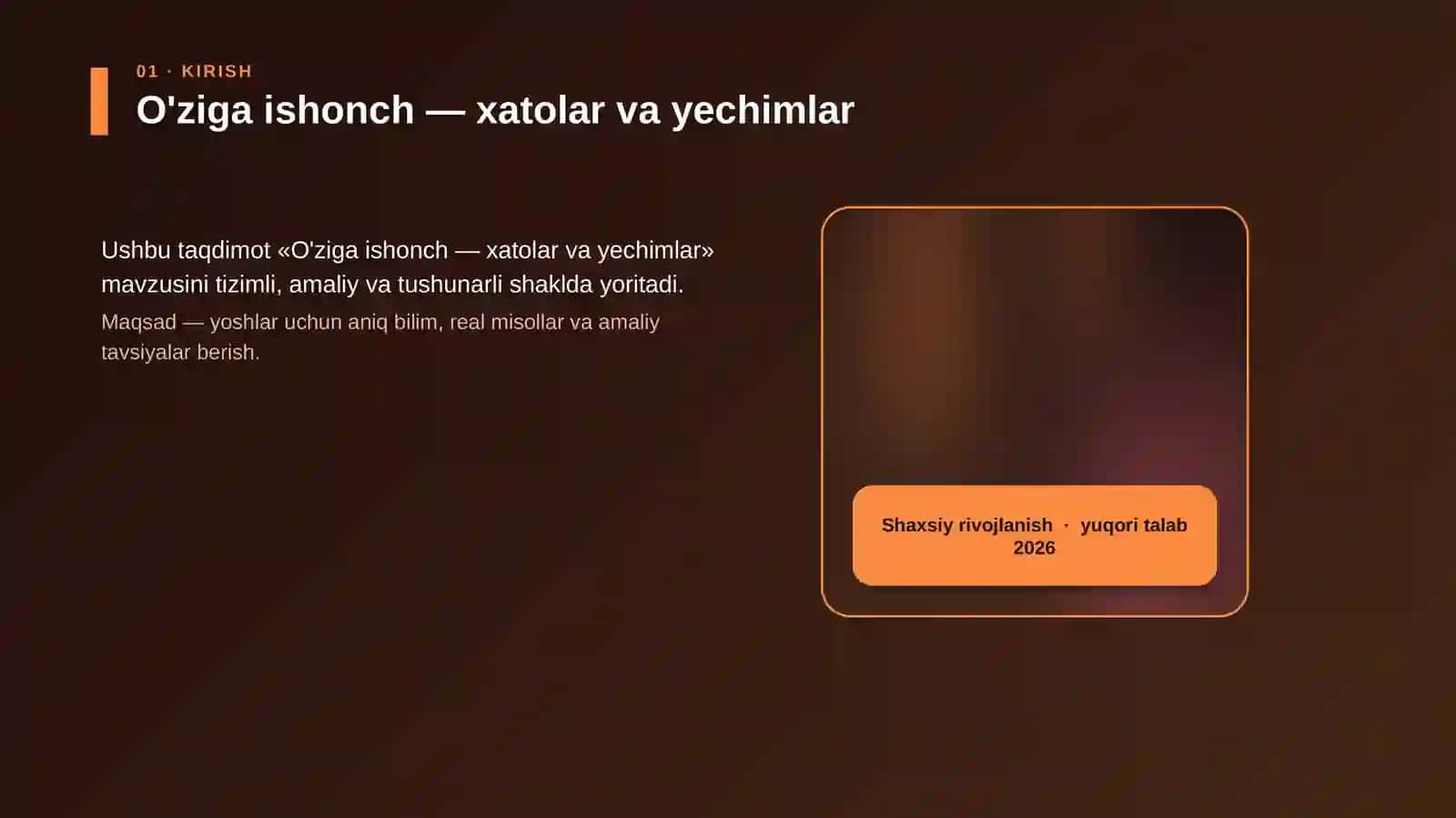 O'ziga ishonch — xatolar va yechimlar 4