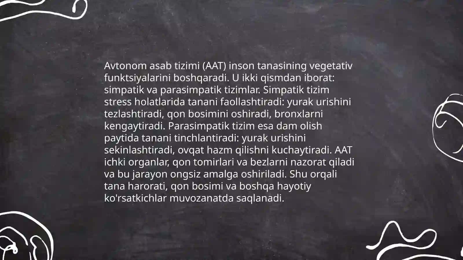 Vegitativ asab sistemasini o‘rganish 4