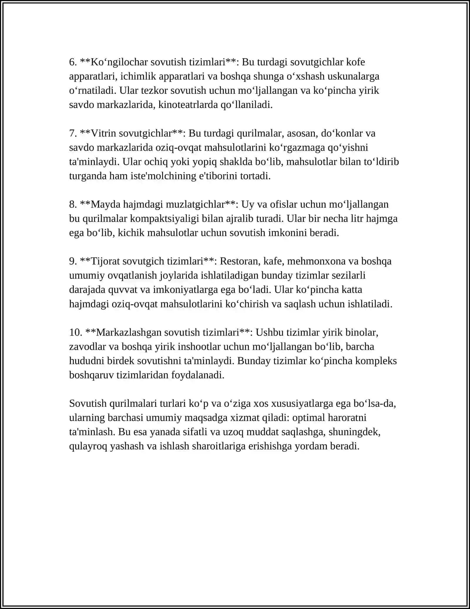 SOVUTISH QURILMALARINING TURLARI 4