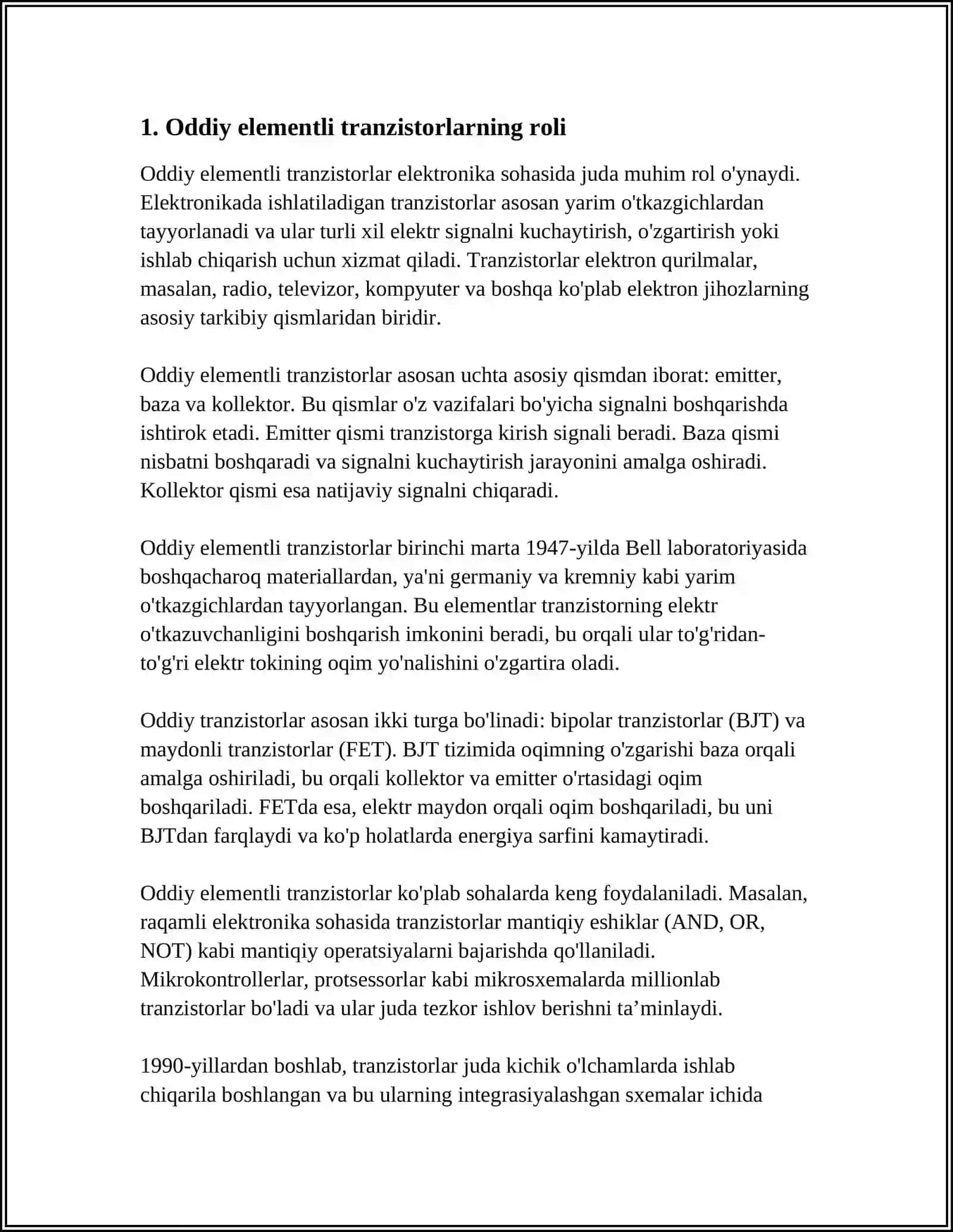 Oddiy elementli tranzistor 4