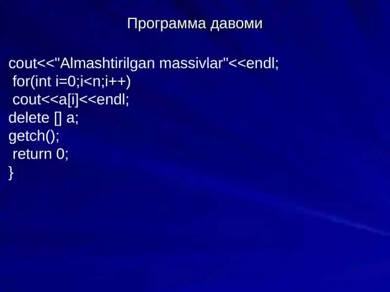 Кўрсаткичлар ва динамик массивлар 4