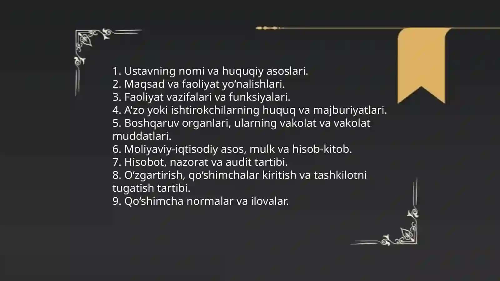 Tashkiliy hujjatlar. Guvohnoma 4
