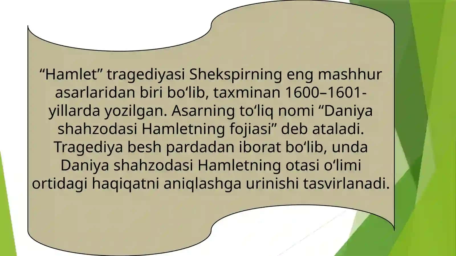 SHEKSPIRNING “HAMLET” ASARI TAHLILI 4