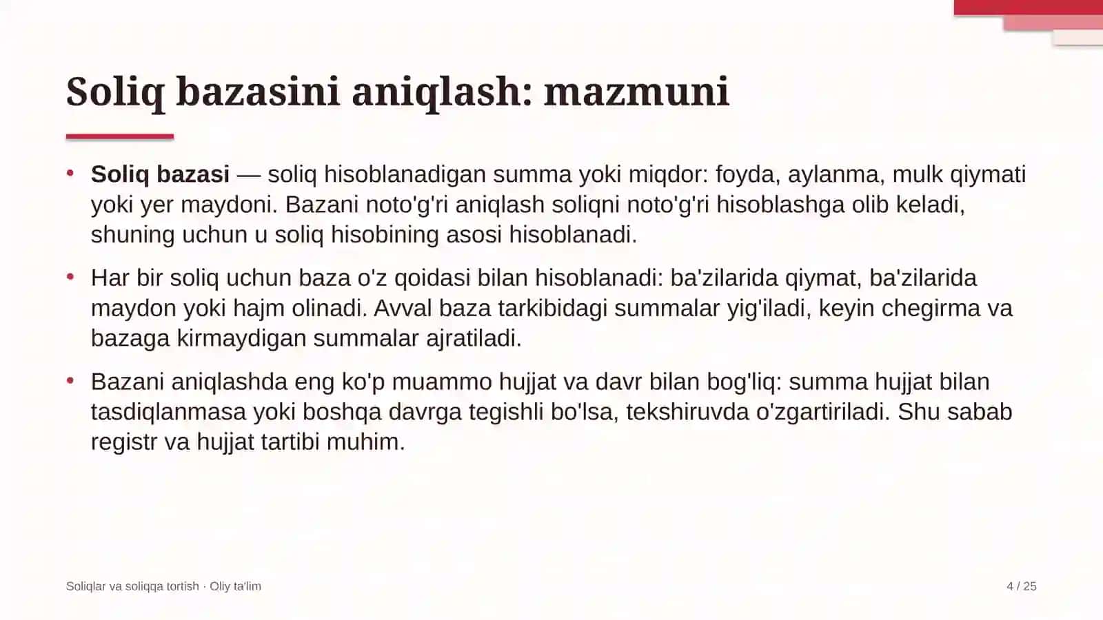 Gidrotexnika qurilishida soliq bazasini aniqlash 4