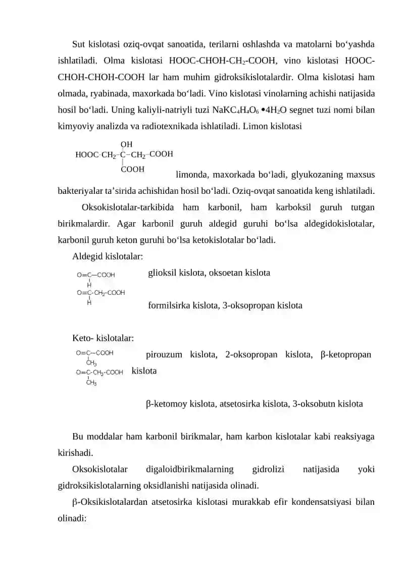 Gidroksi va keto (okso) kislotalar 4