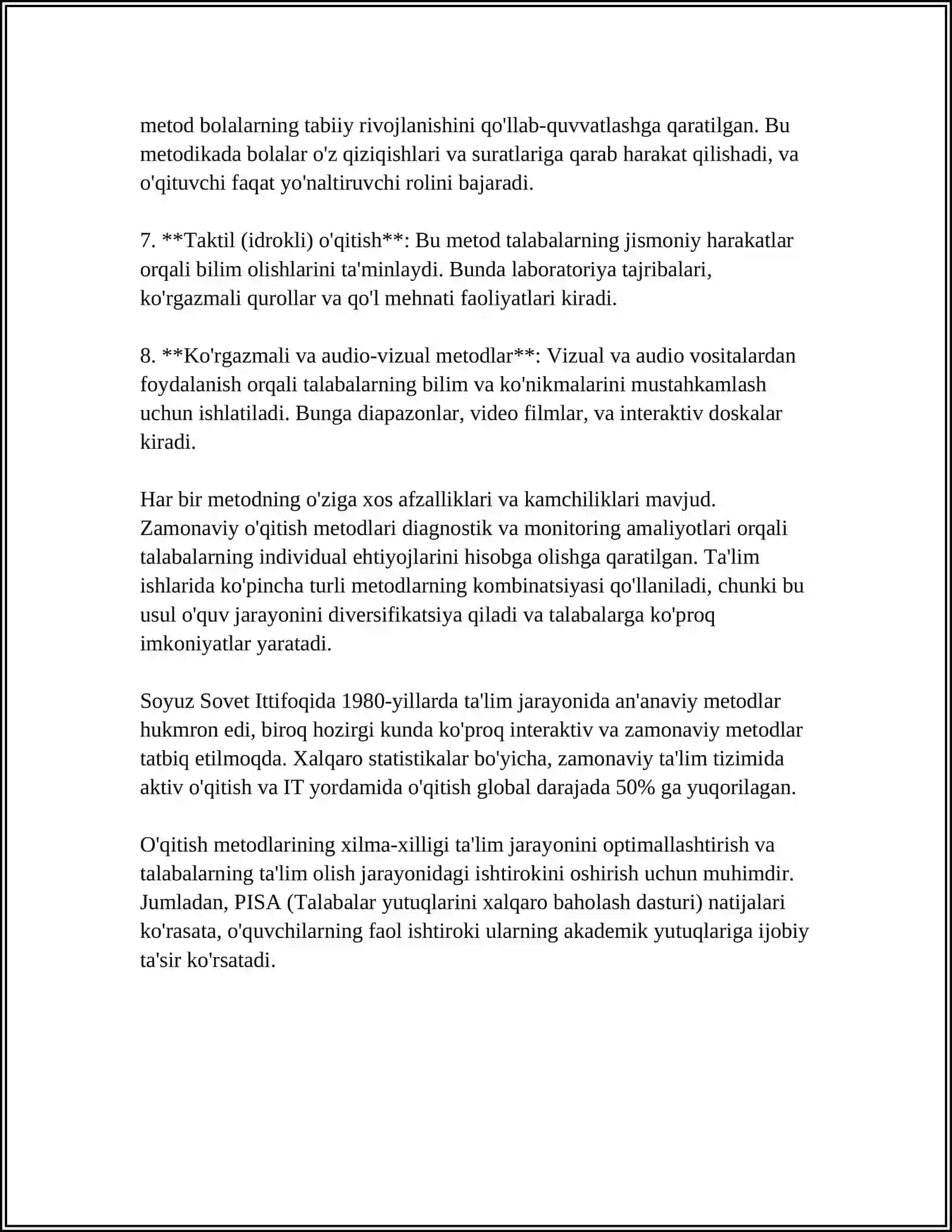 O'qitish Metodlari 4