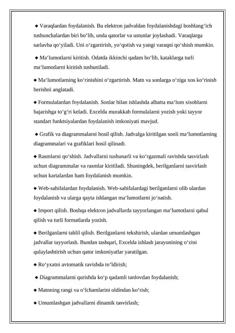 Microsoft Excel Dasturi 4