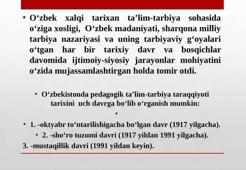 PEDAGOGIK TA’LIMOTLAR TARIXI 4