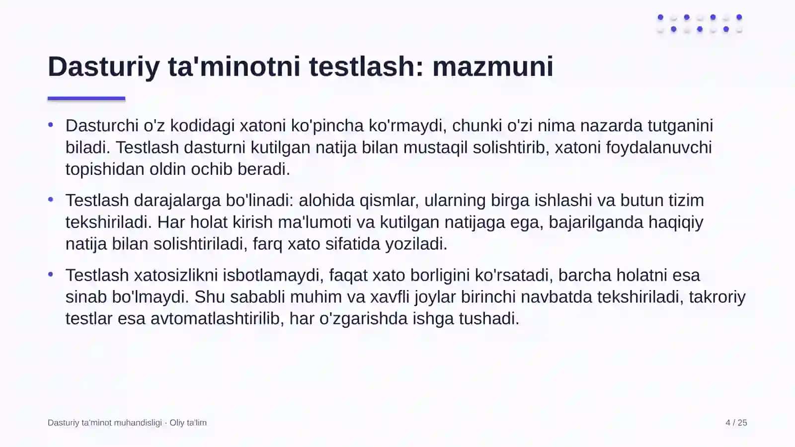 Pediatriyada dasturiy ta'minotni testlash 4