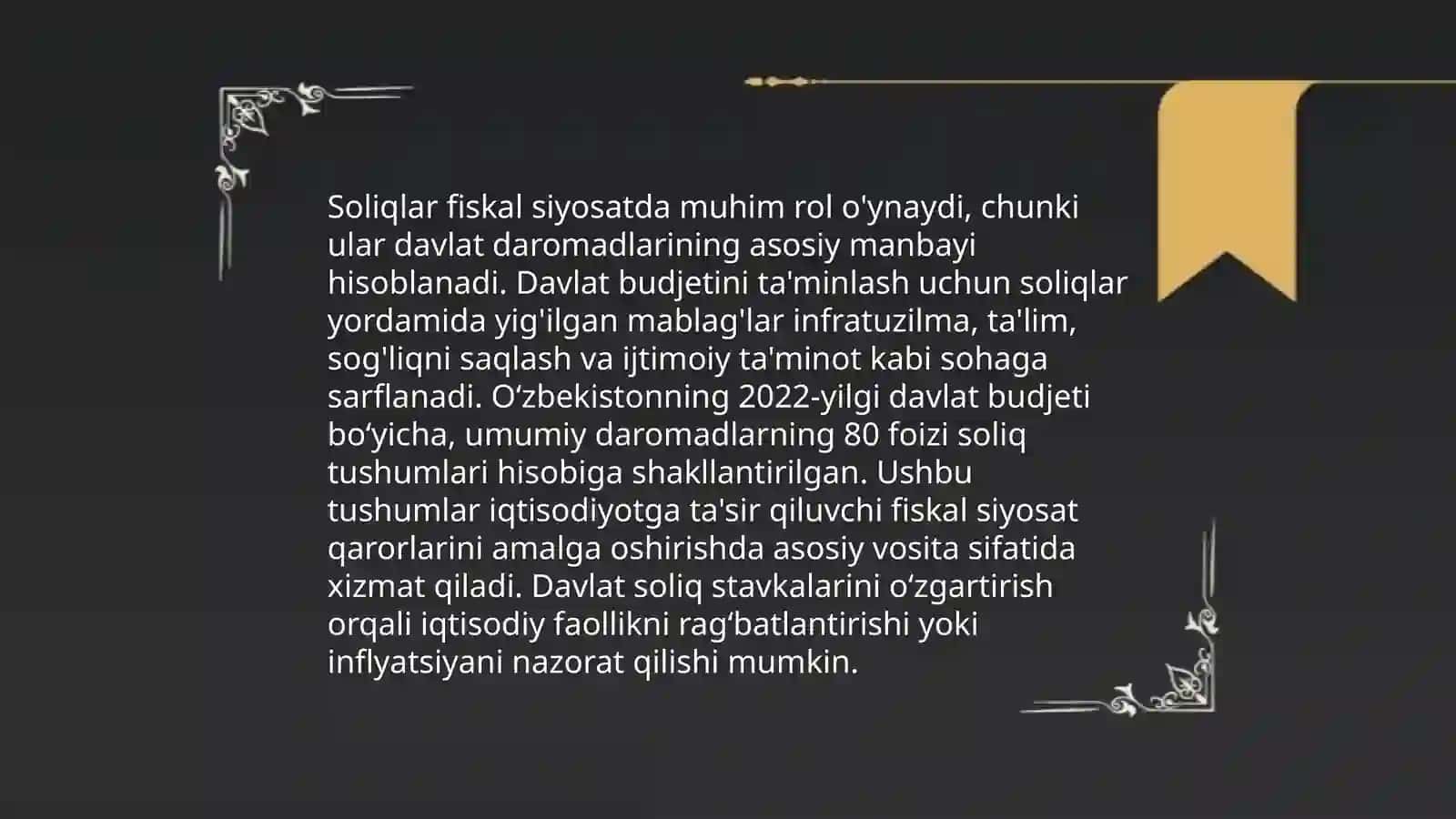 Soliqlar va Soliqqa tortish fanning ahamiyati 4