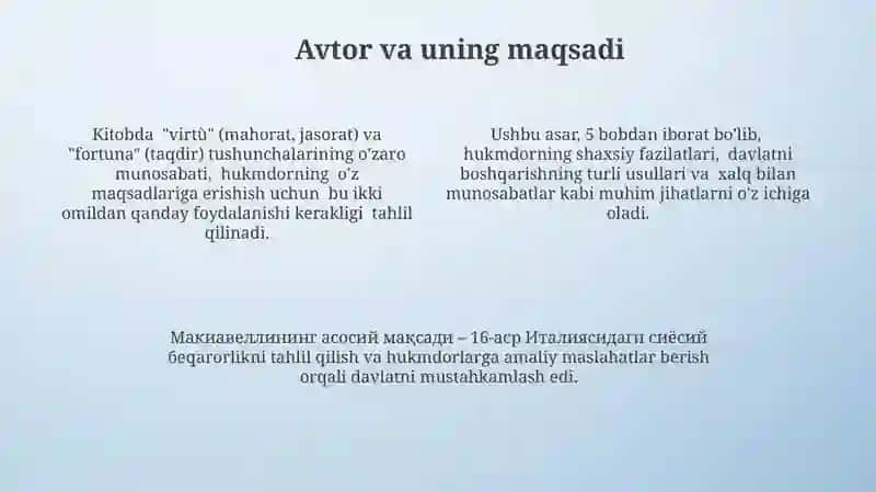 Makiavellingning "Xukmdor" asari 4