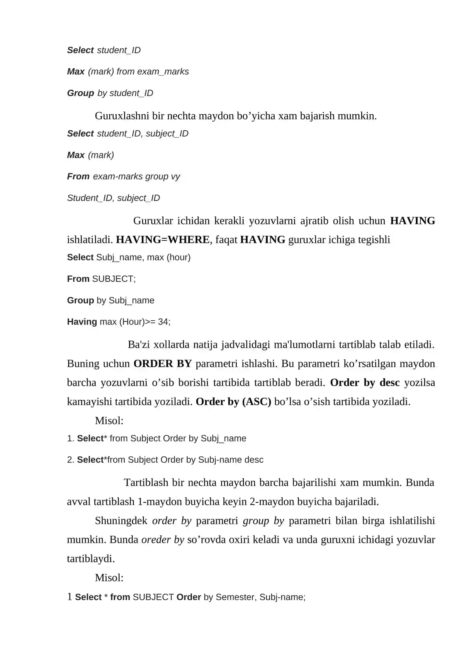 Mavzu: Funksiyalar bilan ishlash 4
