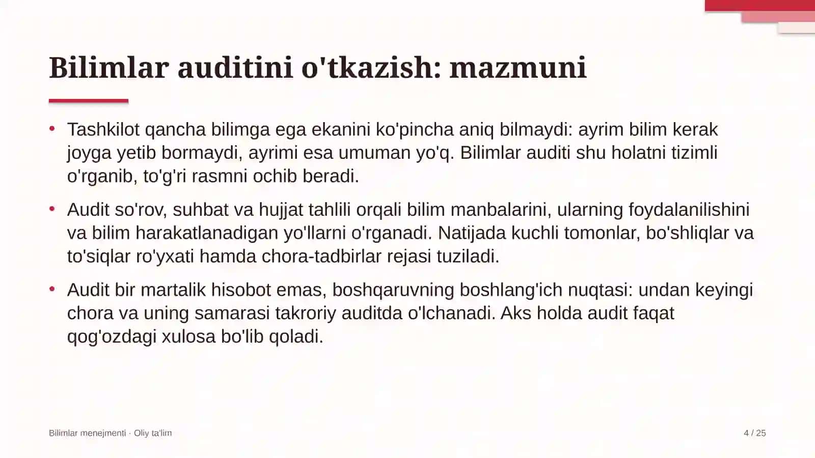 Sovutkichli yuk tashishda bilimlar auditini o'tkazish 4