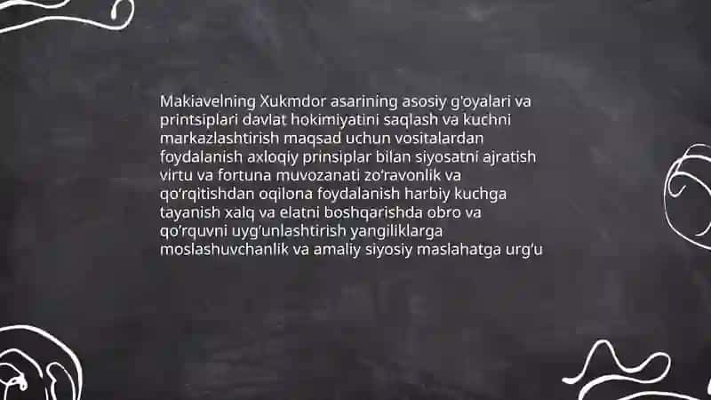 Makiavelning "Xukmdor" asari 4