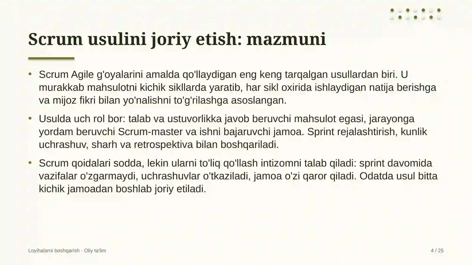 Animatsiya studiyalarida Scrum usulini joriy etish 4