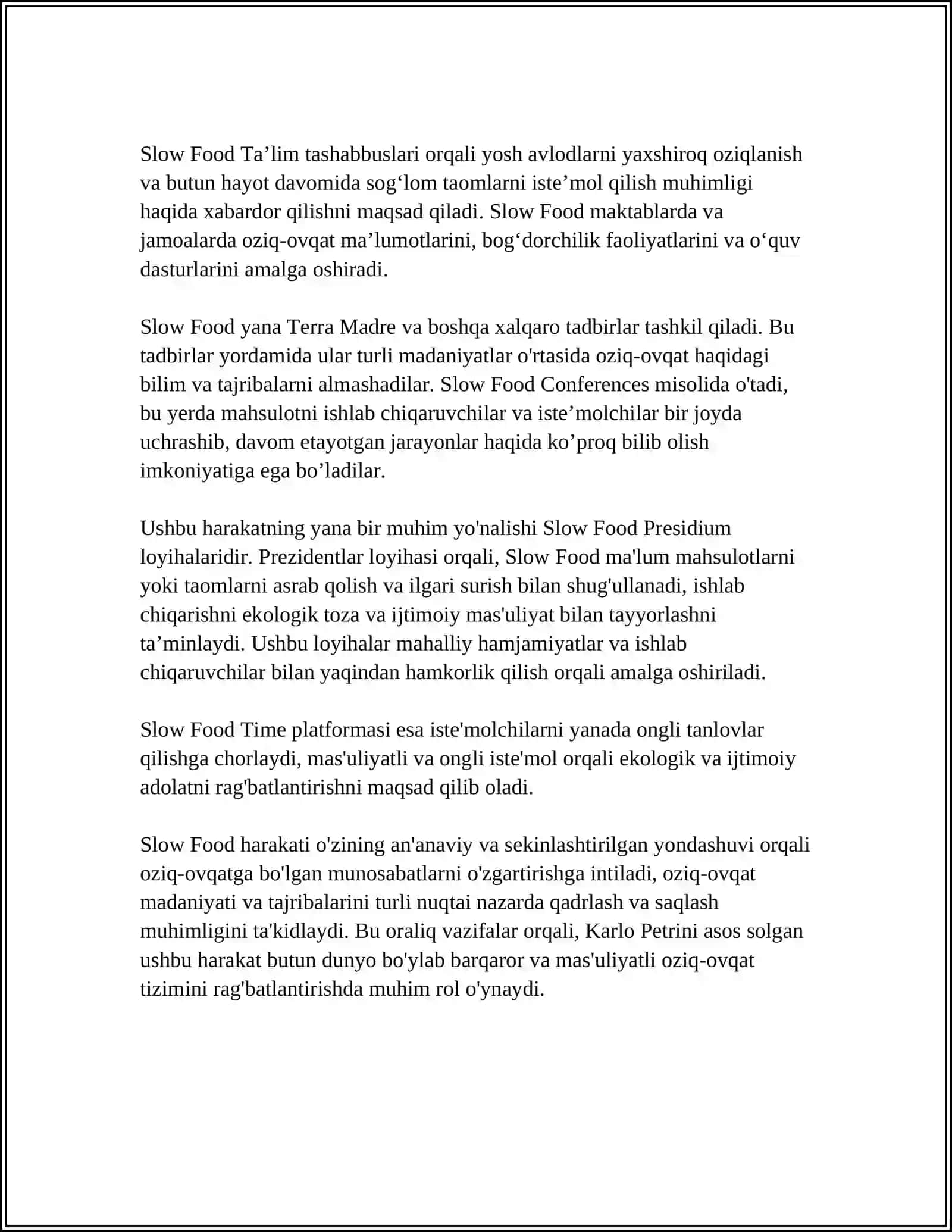 SLOW FOOD 4