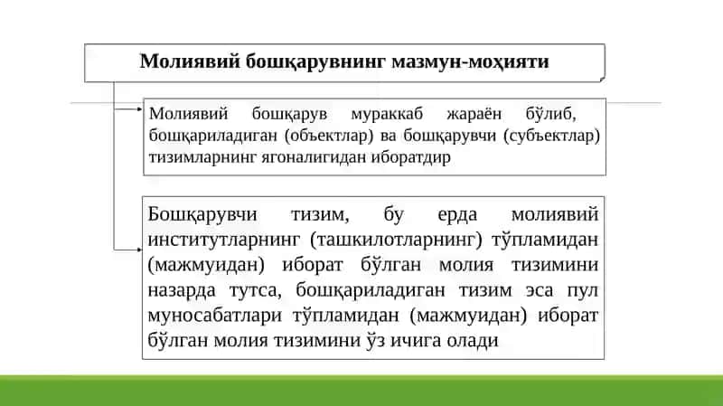 Молиявий бошқарув 4