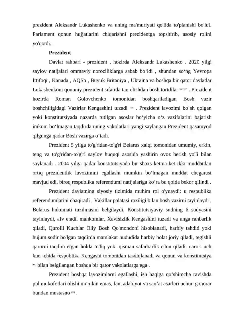 JAHON TARIXDAN 2000-2020 YILLLARDA BELORUSIYA 4