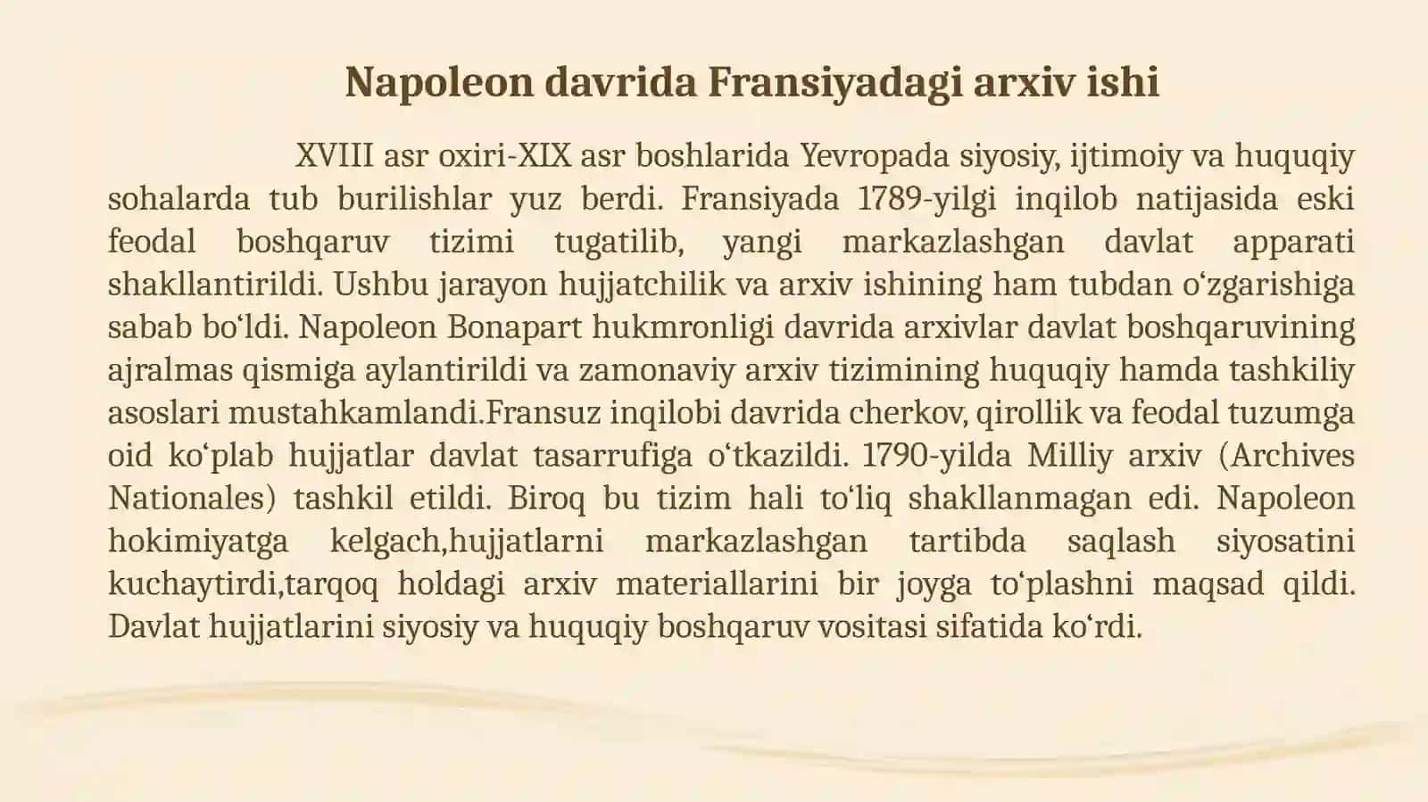 Fransiyada Napoleon hukmdorligida arxiv ishi 4