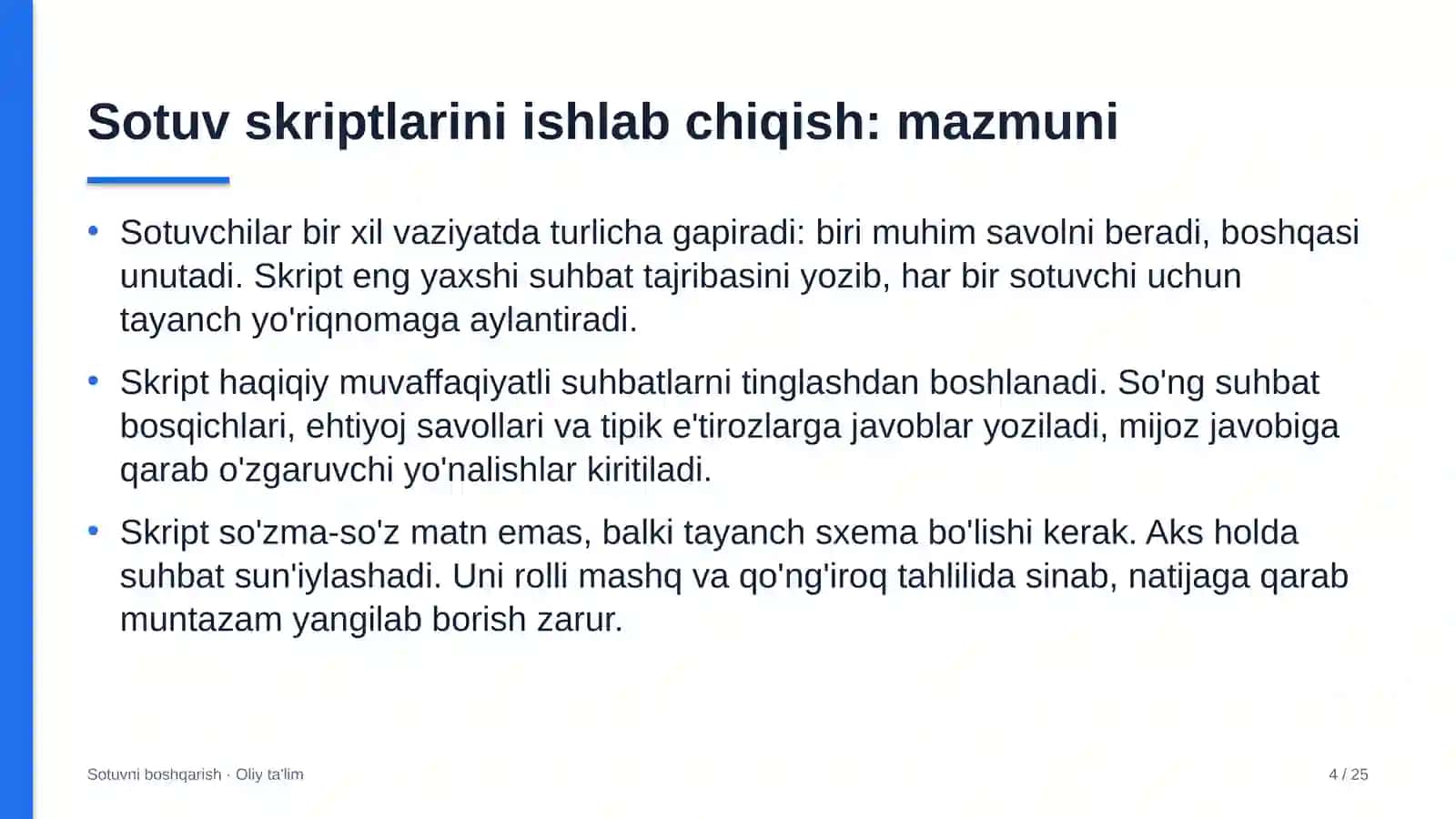 Oftalmologiya klinikalarida sotuv skriptlarini ishlab chiqish 4