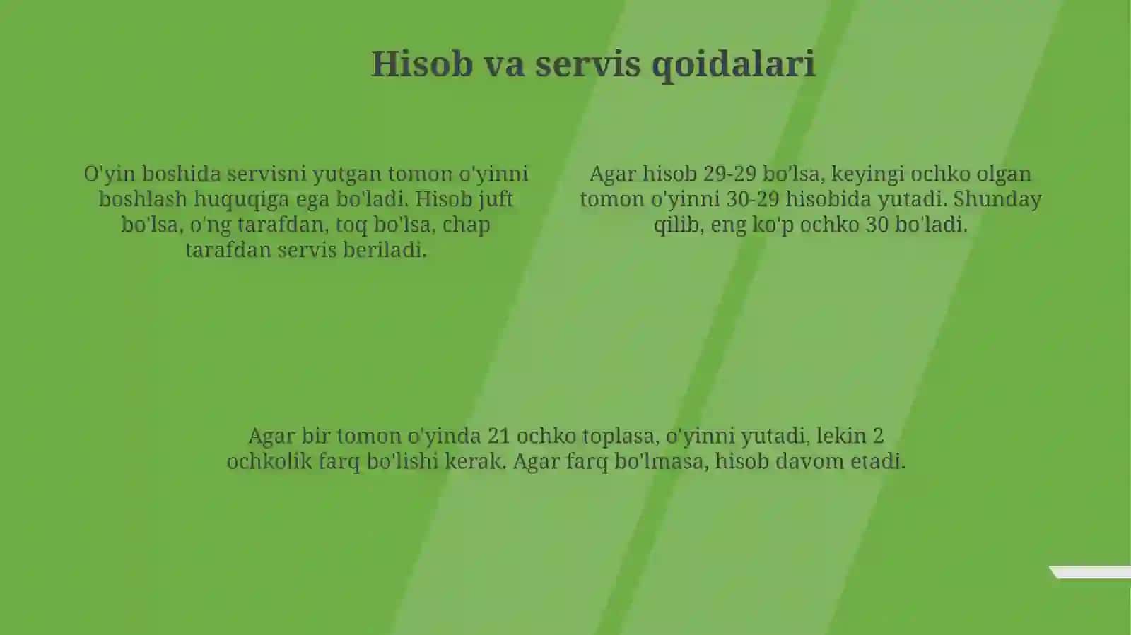 Badminton uyin qoidalar 4