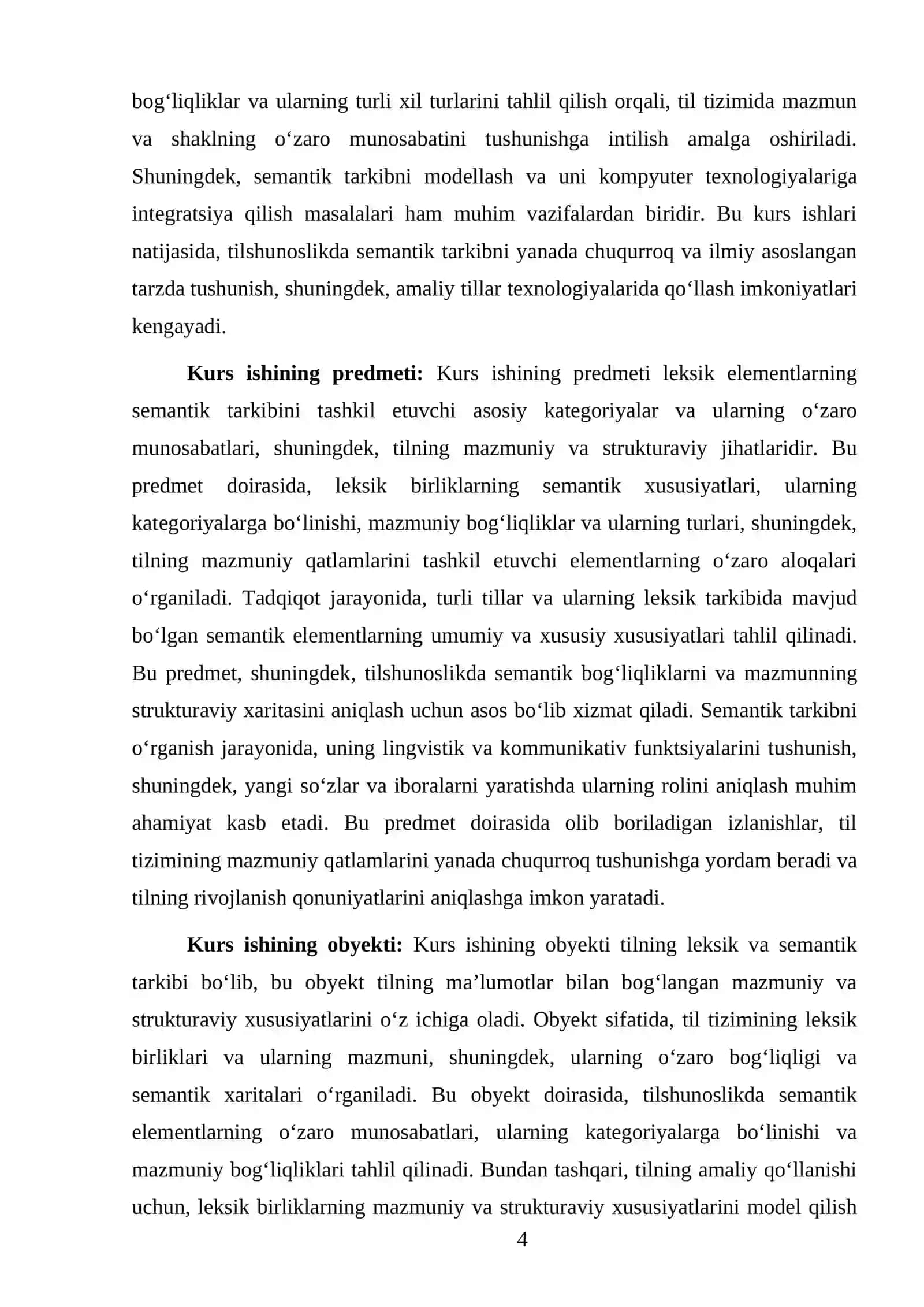 Leksemaning Semantik Tarkibi Kurs Ishi 4