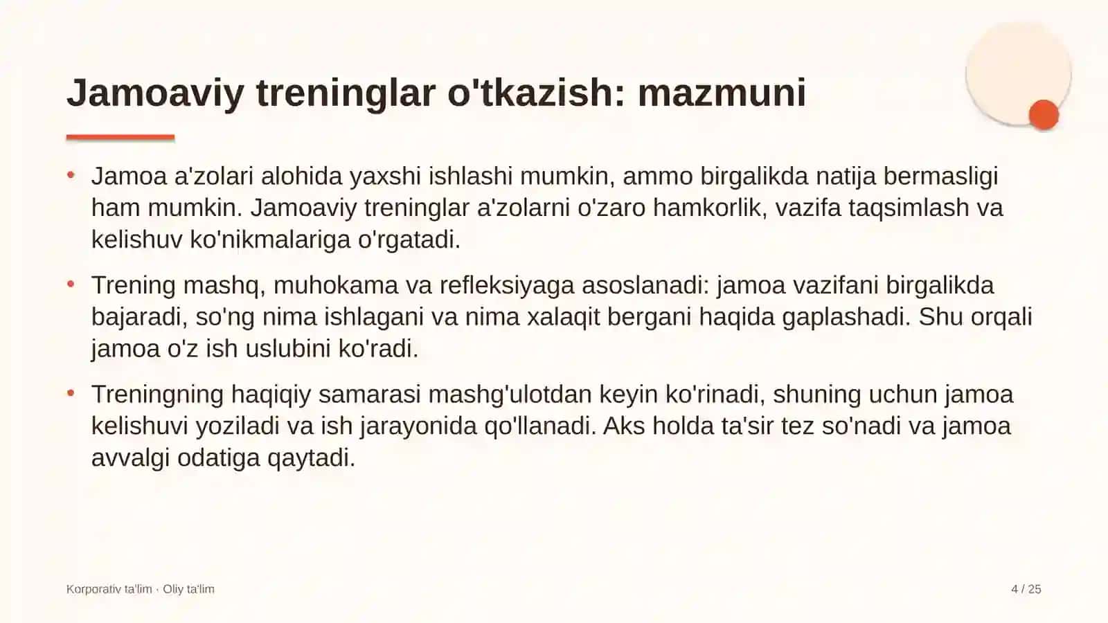 Elektrotexnika sanoatida jamoaviy treninglar o'tkazish 4