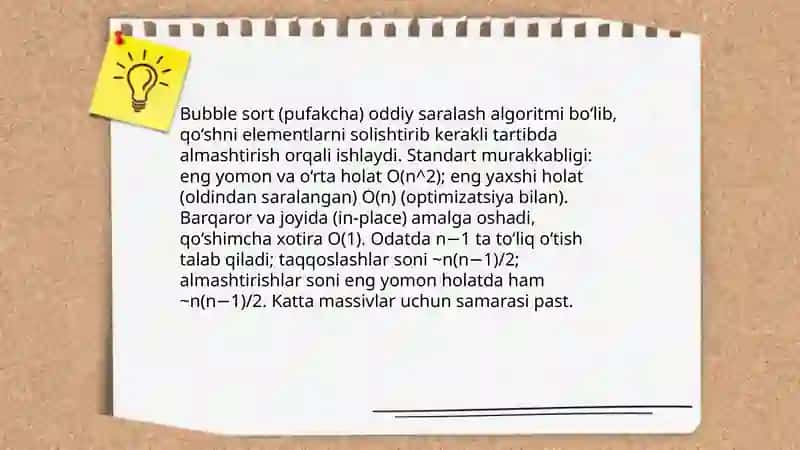 Saralash va qidirish algoritmlari 4