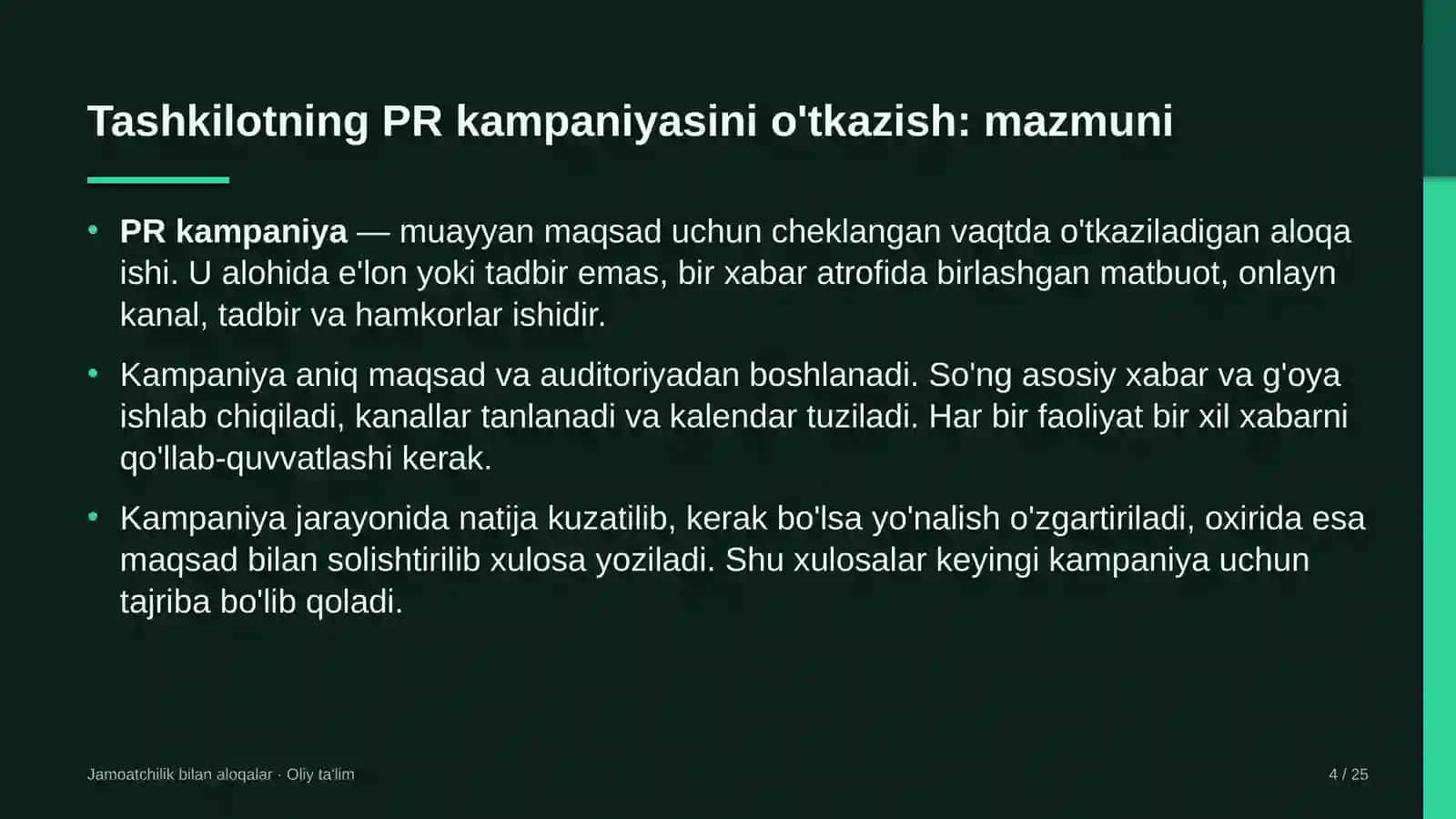 G'allachilikda tashkilotning PR kampaniyasini o'tkazish 4