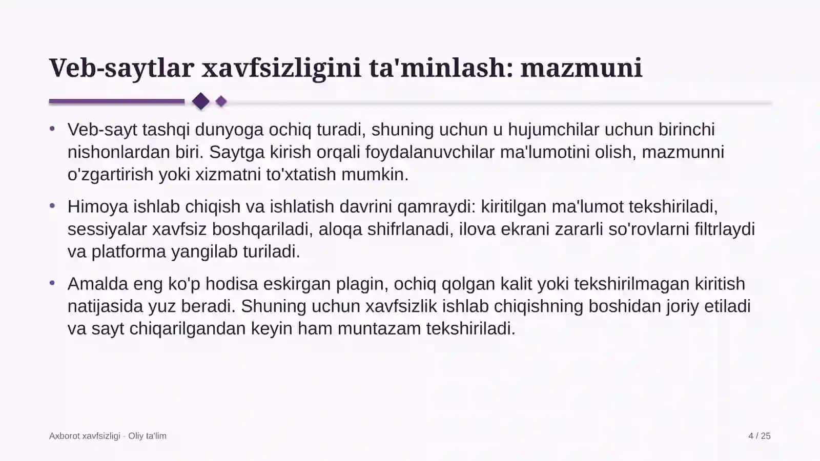 Veb-saytlar xavfsizligi 4