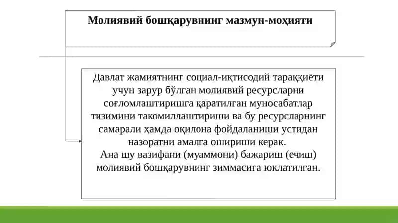 Молиявий бошқарув 4